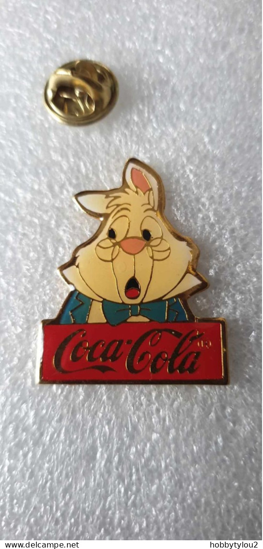 Pin's Coca-Cola Disney White Rabbit (Alice Au Pays Des Merveilles) - Coca-Cola