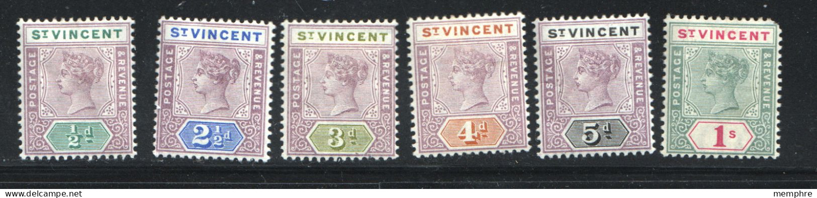 1899 St Vincent Victoria SG 67, 69-72, 74 MM, MH - St.Vincent (...-1979)