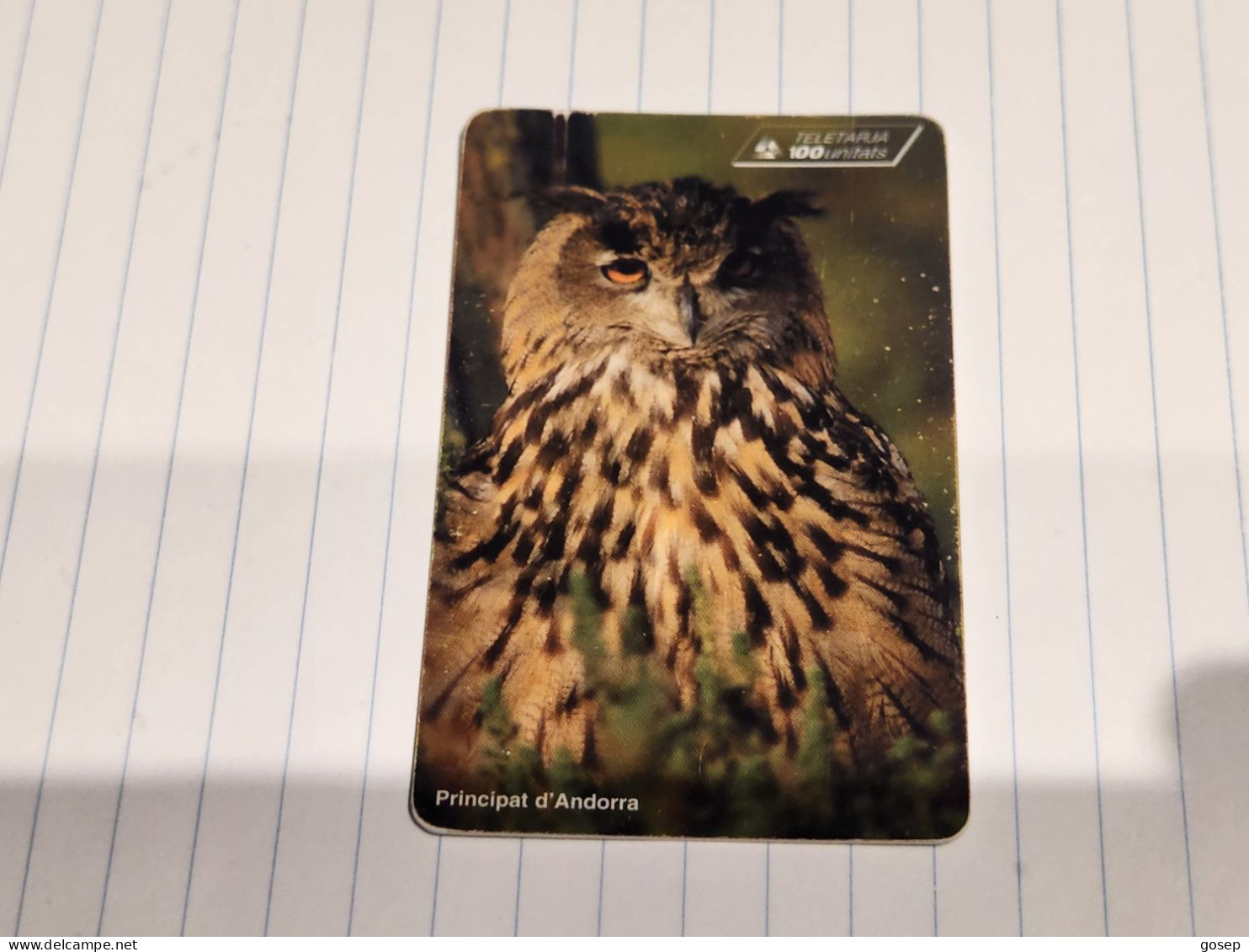 ANDORRA-(AD-STA-0082)-Eagle Owl-(4)(100units)(?)(11/97)(tirage-20.000)used Card+1card - Andorra