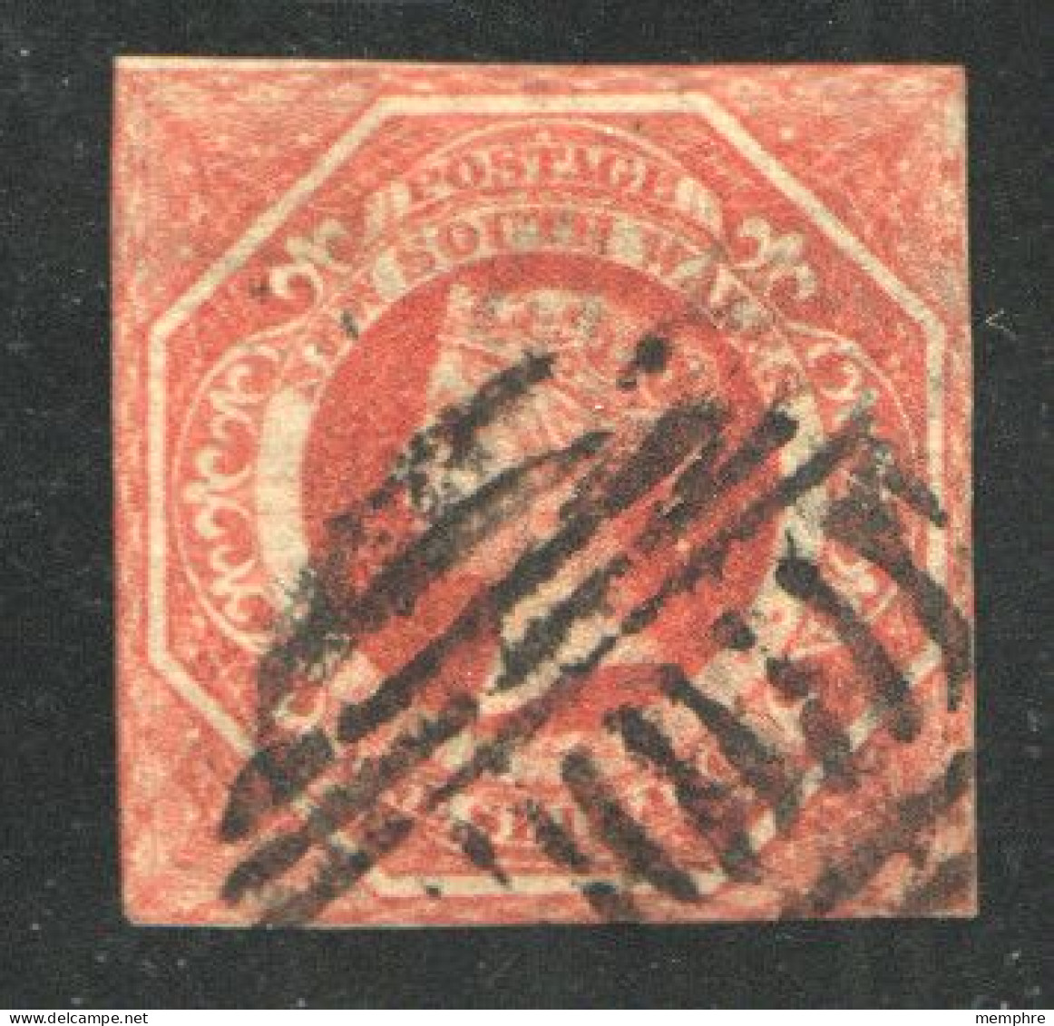 NSW  Victoria 1/- Vermillon Watermark Double Lined 12  Sc 31 - Oblitérés