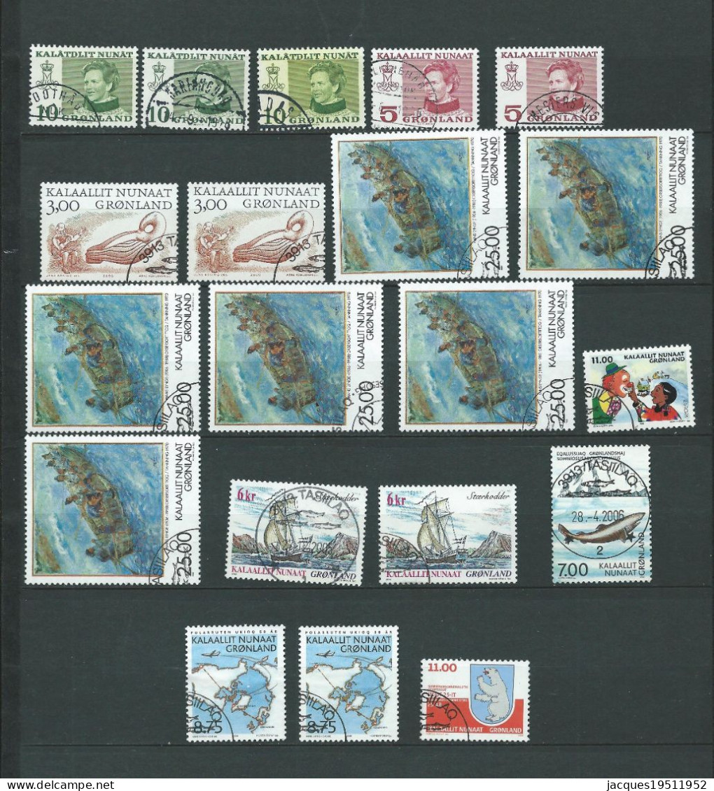NE - Groenland - Lot De 20 Timbres Oblitérés - Collections, Lots & Séries