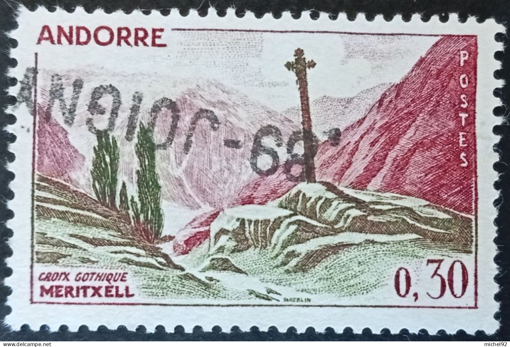 Andorre 1961-71 - YT N°159 - Oblitéré Par La Poste De Joigny (Yonne) ! - Usados