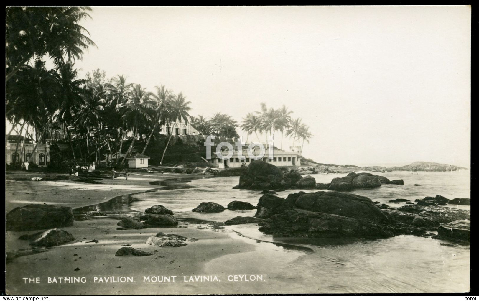 OLD REAL PHOTO BATHING PAVILION MOUNT LAVINIA CEYLON  CARTE POSTAL - Sri Lanka (Ceylon)