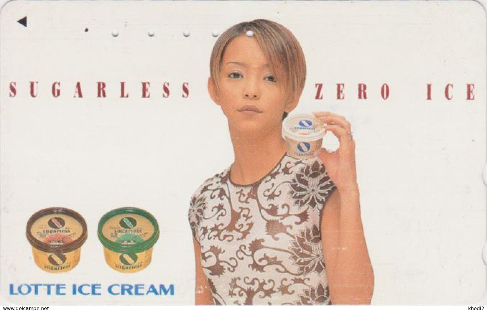 TC JAPON / 110-016 - FEMME Top Model - NAMIE AMURO - GLACE Sans SUCRE - NON SUGAR ICE CREAM & GIRL JAPAN Phonecard 10079 - Characters