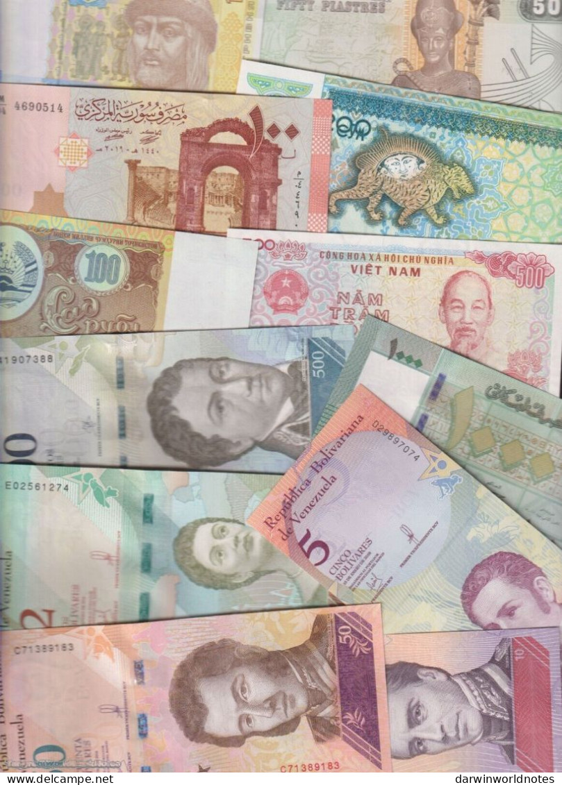 DWN - 100 World UNC Different Banknotes - FREE MYANMAR 5 Kyats 1995 (P.70b) REPLACEMENT CY - Sammlungen & Sammellose