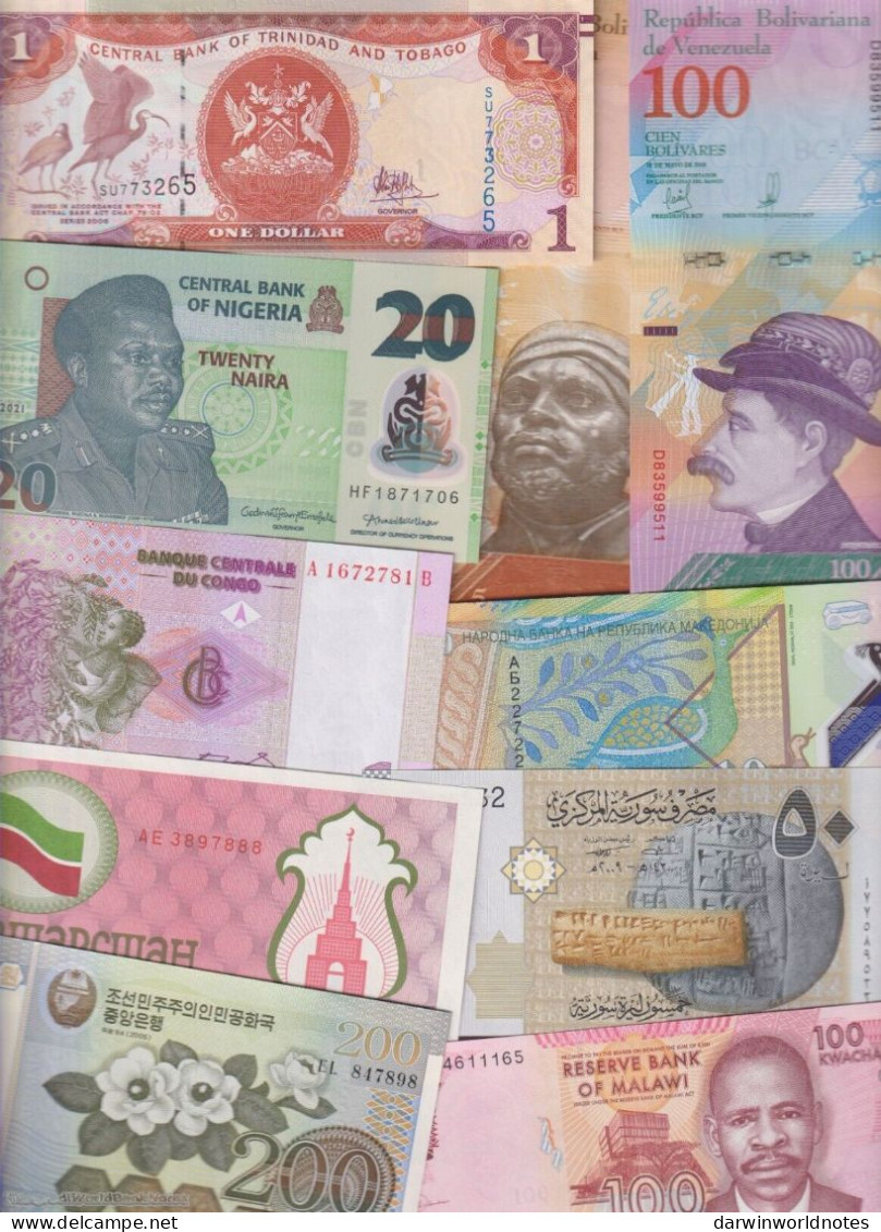 DWN - 200 World UNC Different Banknotes - FREE LAOS 5 Kip 1979 (P.26b) REPLACEMENT CA - Sammlungen & Sammellose