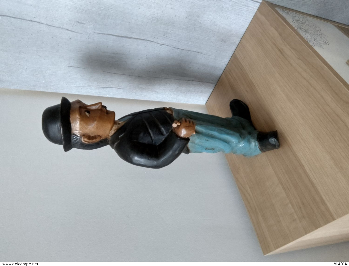 STATUETTE CHARLIE CHAPLIN - Circa 1920/1930 - EN BOIS Polychromé - Bois