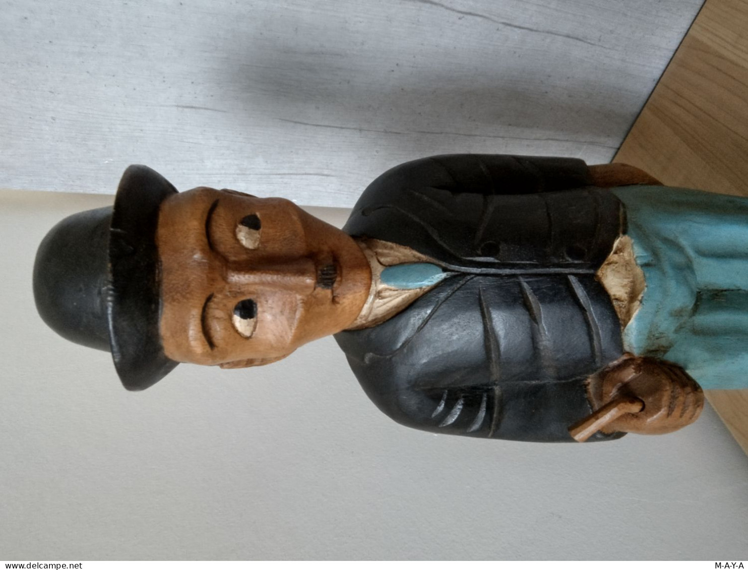 STATUETTE CHARLIE CHAPLIN - Circa 1920/1930 - EN BOIS Polychromé - Madera