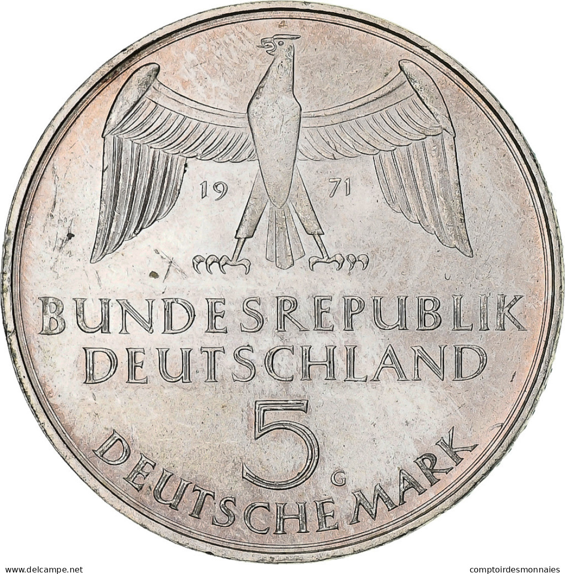 République Fédérale Allemande, 5 Mark, 1971, Karlsruhe, SUP, KM:128.1 - 5 Mark