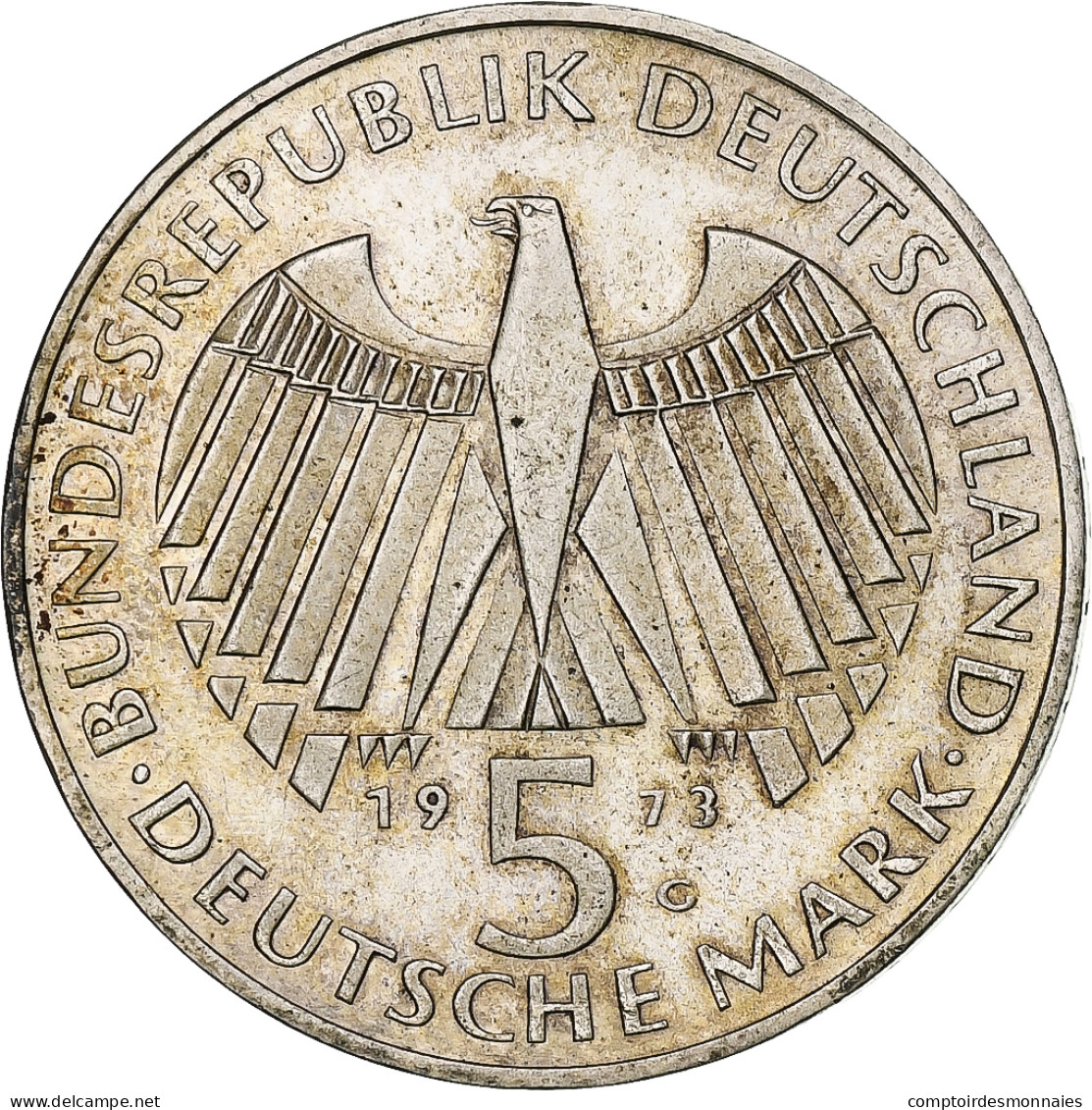 République Fédérale Allemande, 5 Mark, 1973, Karlsruhe, Argent, TTB, KM:137 - 5 Mark