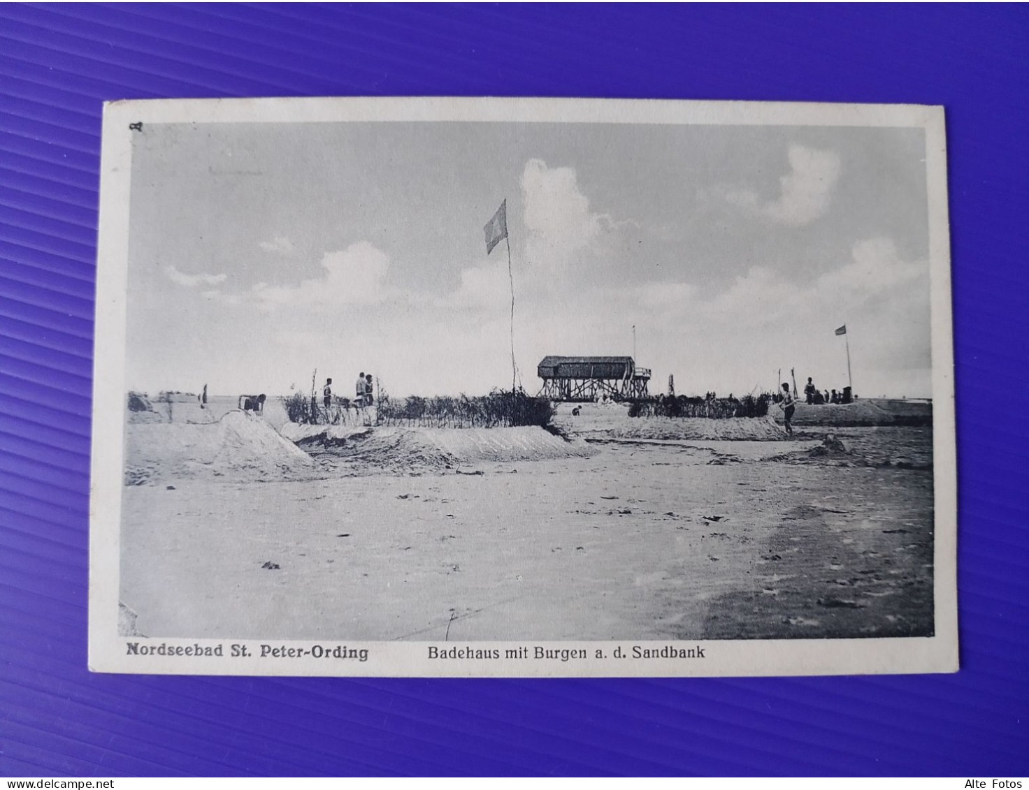 Alte AK Ansichtskarte Postkarte Sankt Peter Ording Nordfriesland Nordseebad Badehaus Burgen Sandbank Deutsches Reich Alt - Nordfriesland