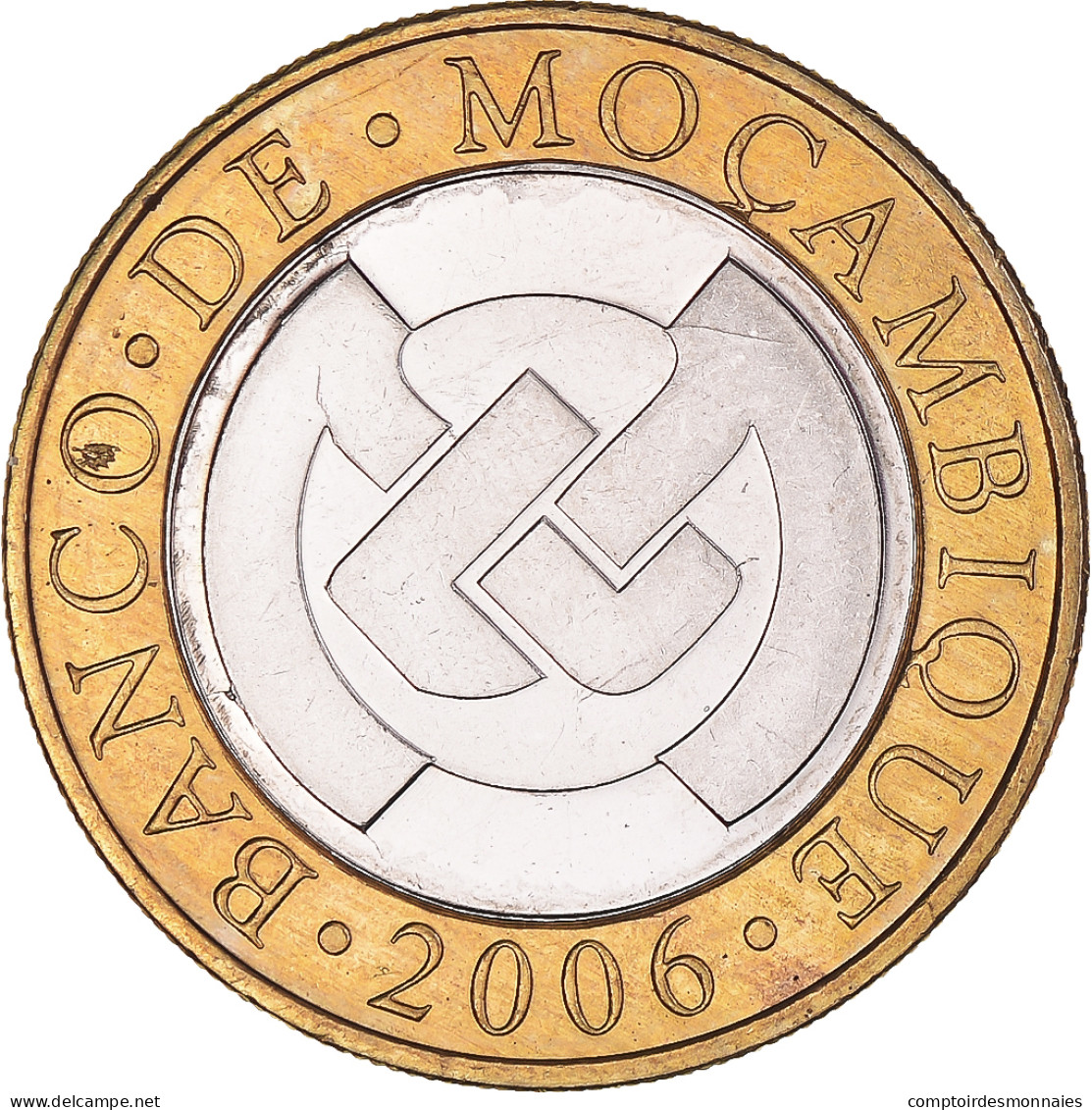 Monnaie, Mozambique, 10 Meticais, 2006, TTB+, Bimétallique, KM:140 - Mosambik