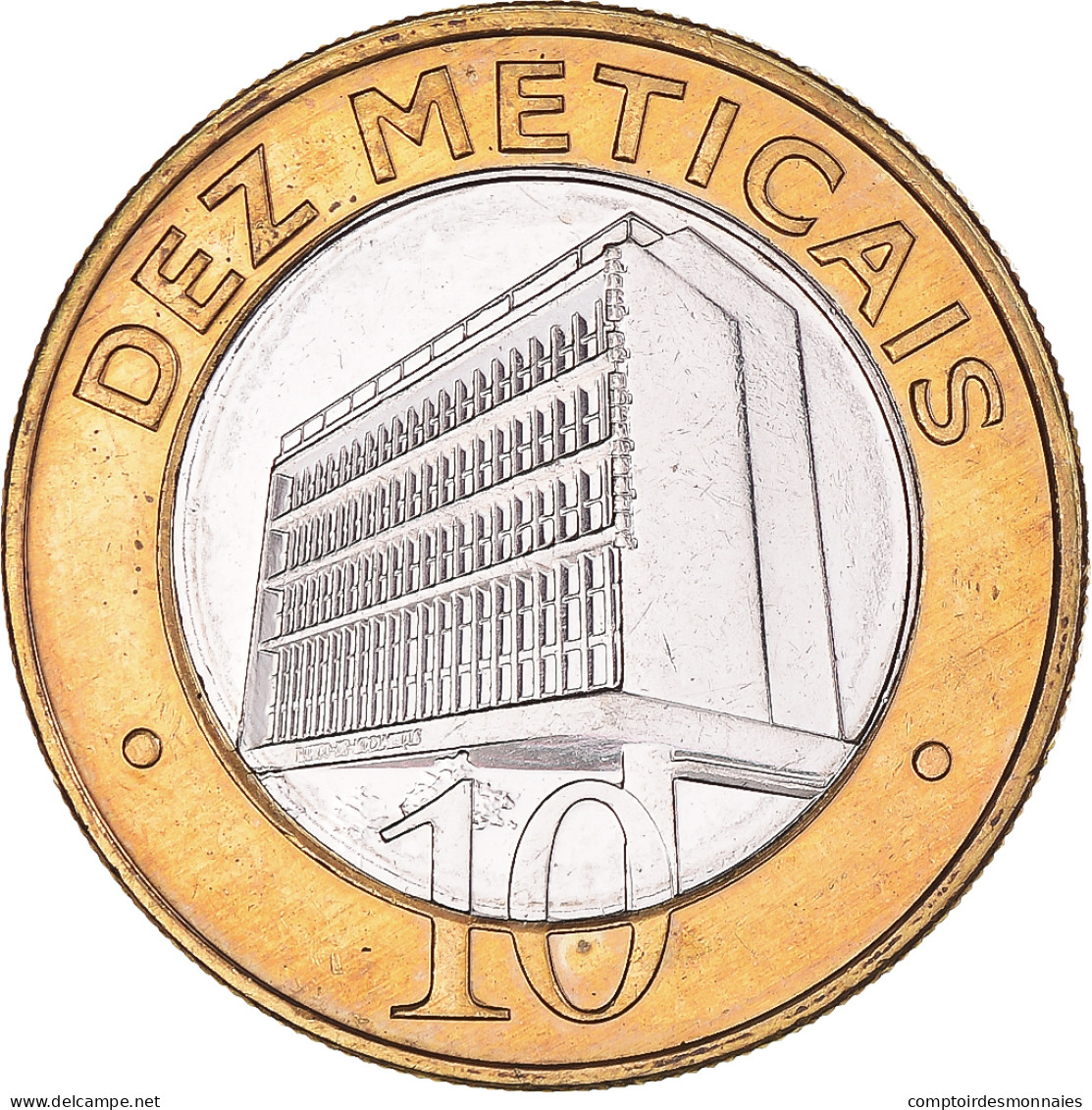 Monnaie, Mozambique, 10 Meticais, 2006, TTB+, Bimétallique, KM:140 - Mozambique
