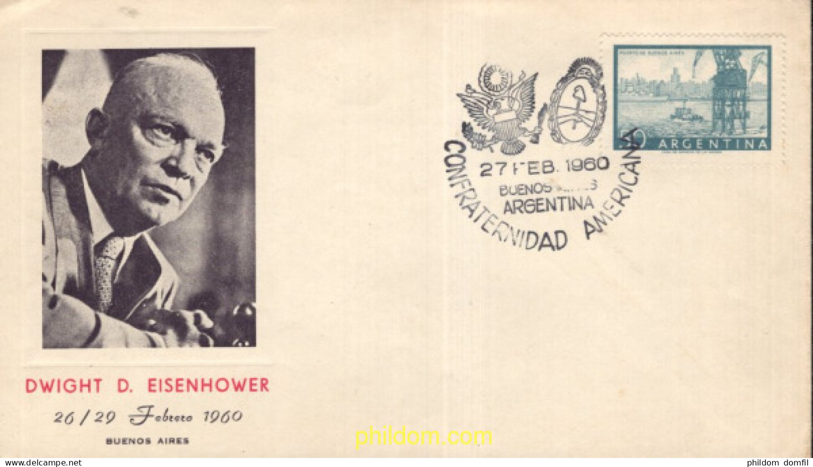 715586 MNH ARGENTINA 1960 DWIGHT D. EISENHOWER - Ungebraucht