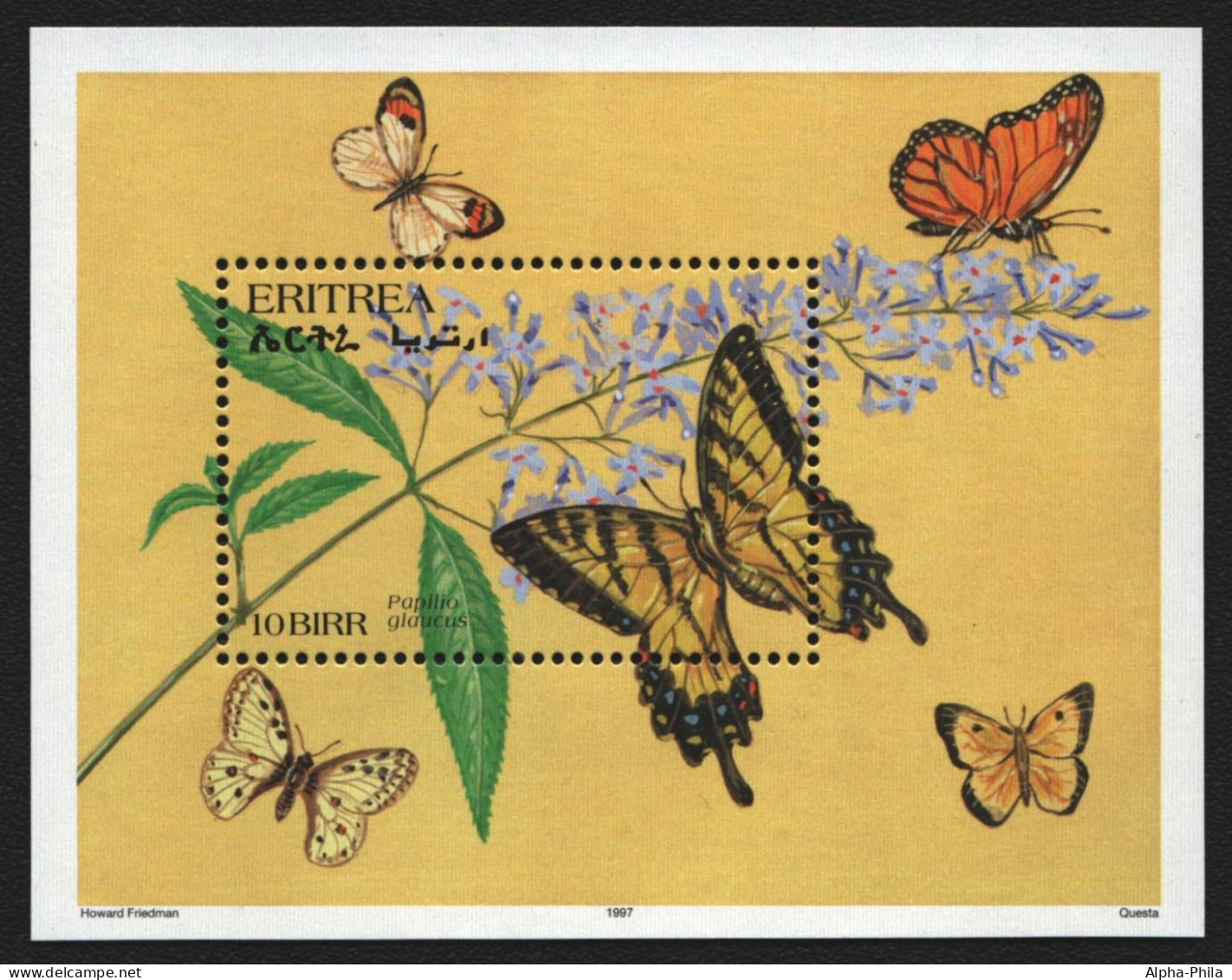 Eritrea 1997 - Mi-Nr. Block 3 ** - MNH - Schmetterlinge / Butterflies - Erythrée