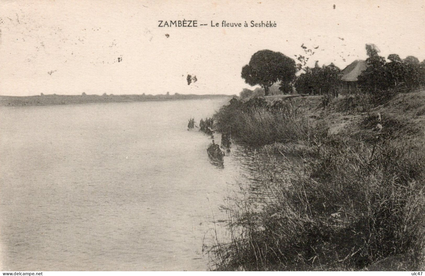 - ZAMBIE. - ZAMBEZE - Le Fleuve à Seshéké - Scan Verso - - Zambie