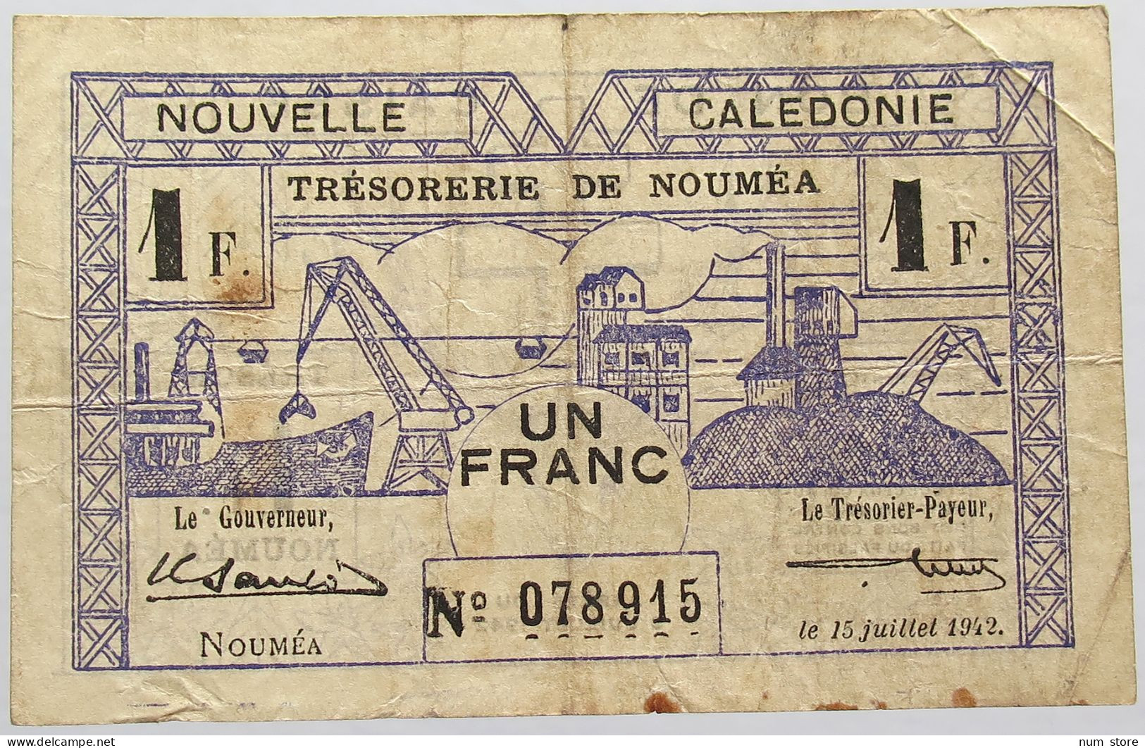 NEW CALEDONIA 1 FRANC 1942 #alb013 0147 - New Zealand