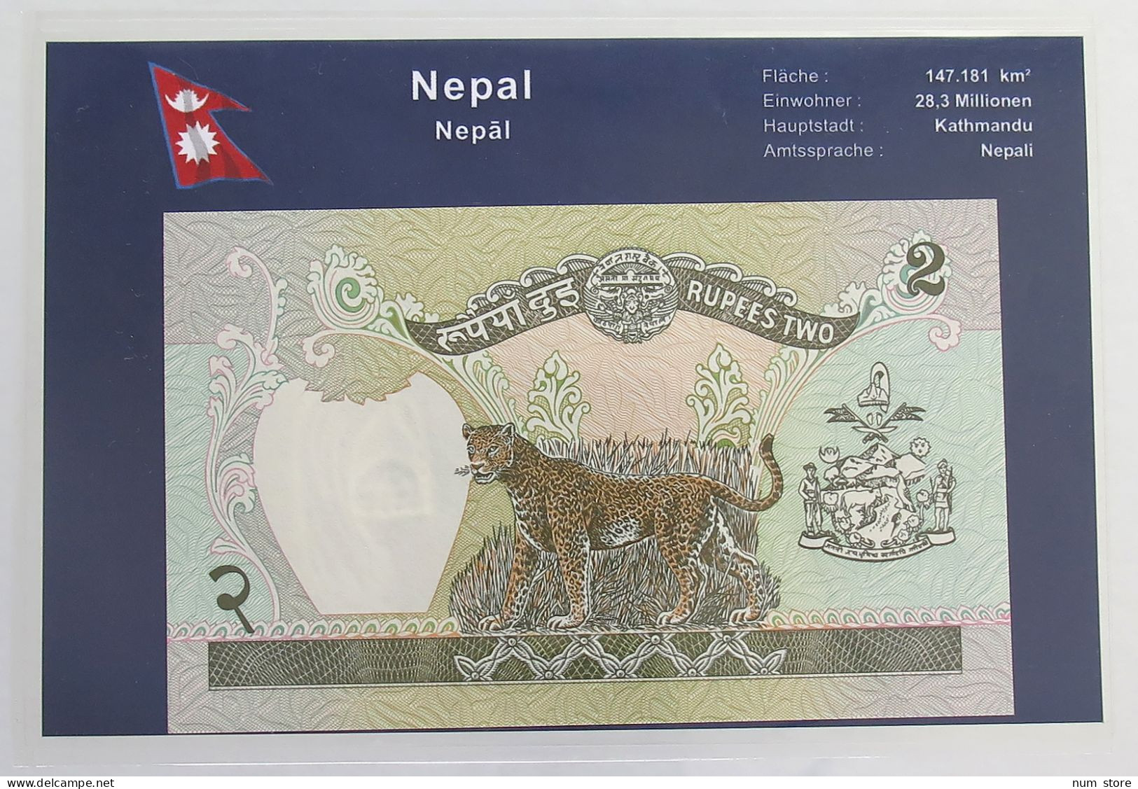NEPAL 2 RUPEES #alb068 0151 - Népal