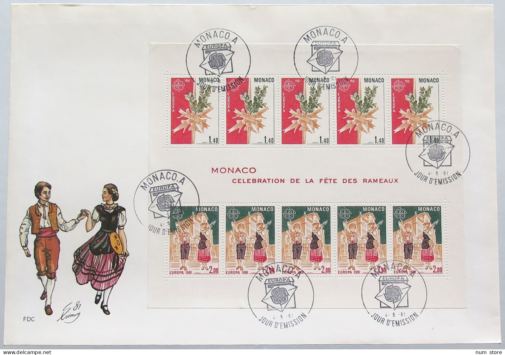 MONACO STAMPS, STATIONERY FETE DES RAMEAUX 1981 #alb006 0055 - Monaco