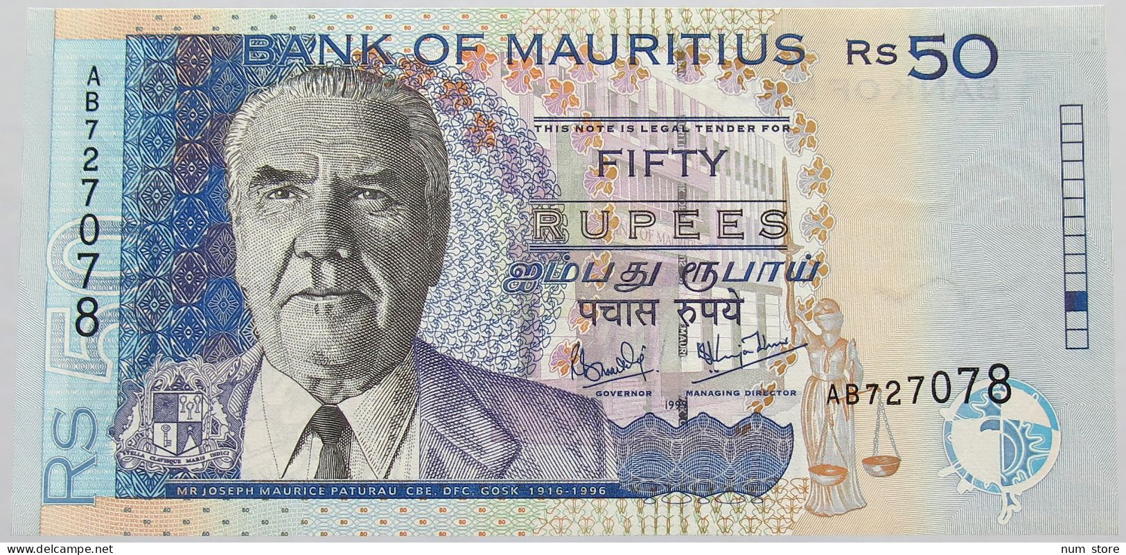 MAURITIUS 50 RUPESS 1999 UNC #alb018 0179 - Maurice