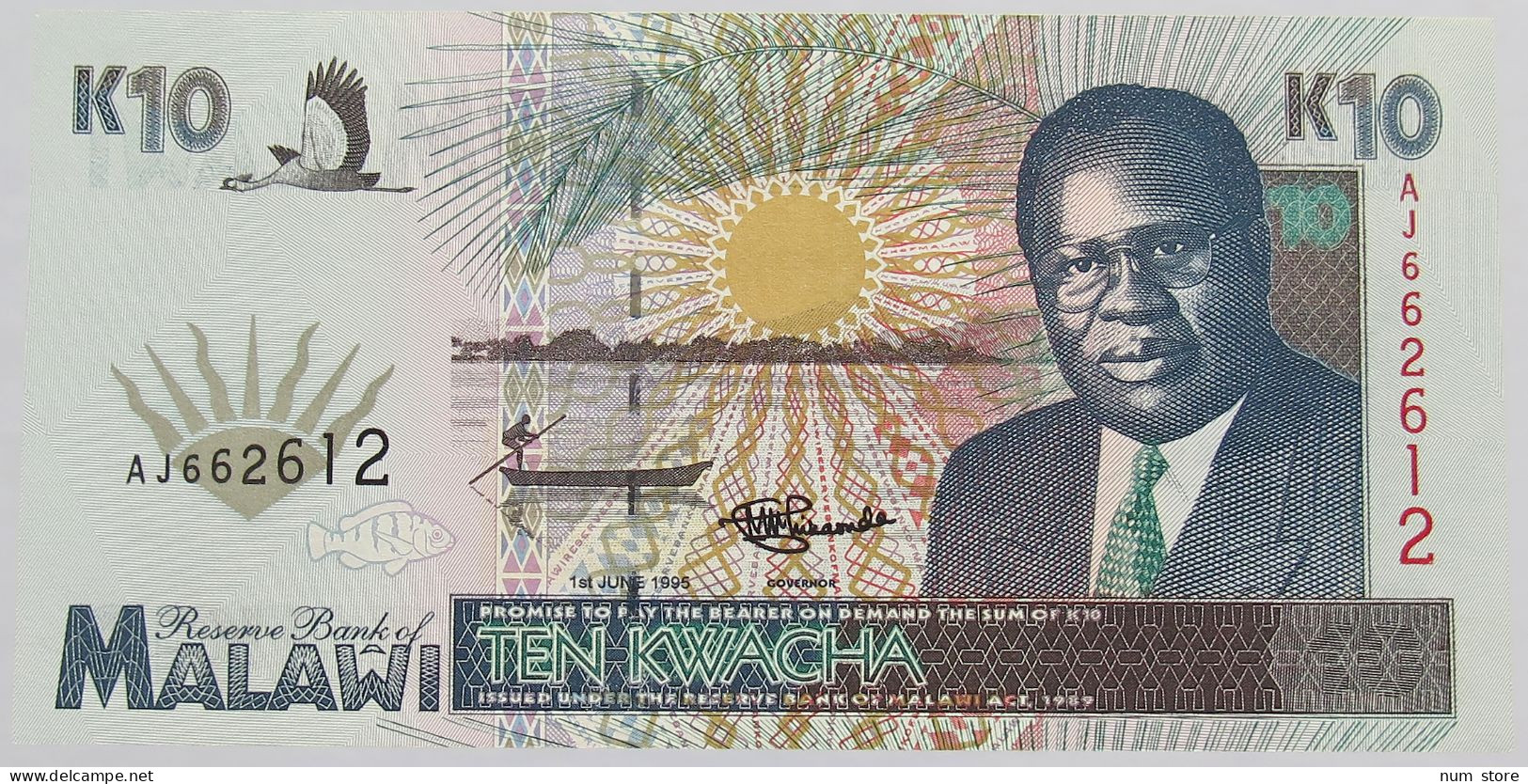 MALAWI 10 KWACHA 1995 UNC #alb018 0211 - Malawi