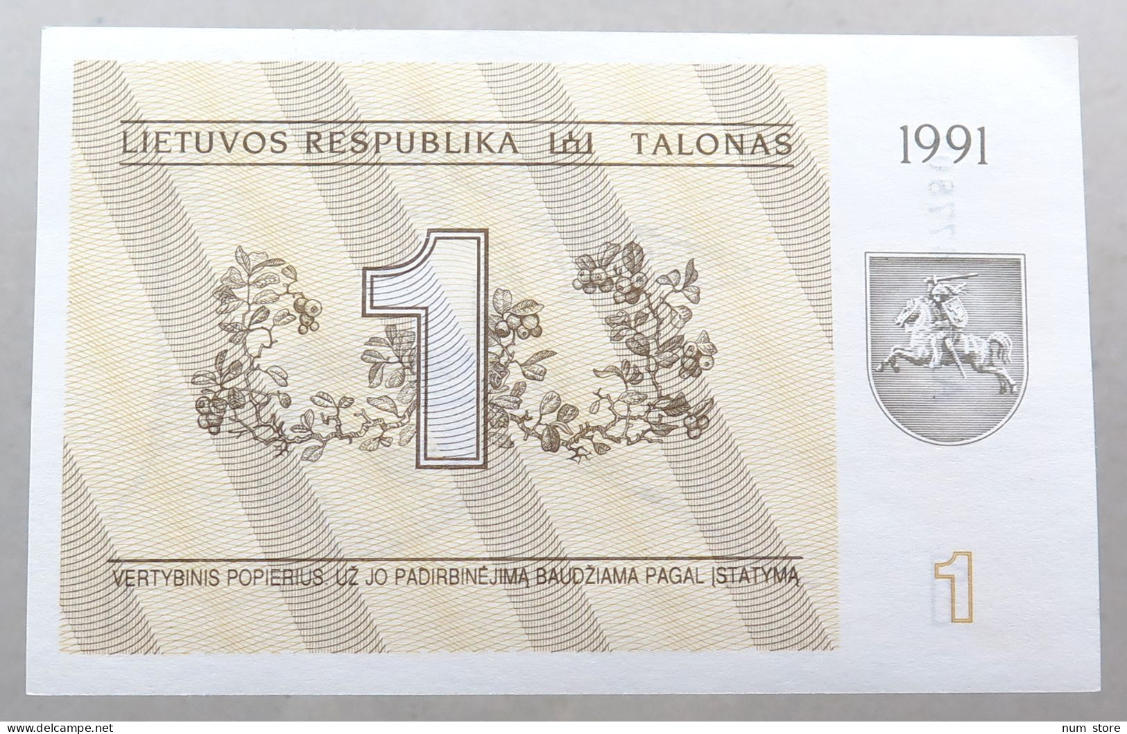 LITHUANIA 1 TALONAS 1991 TOP #alb050 0535 - Lituanie