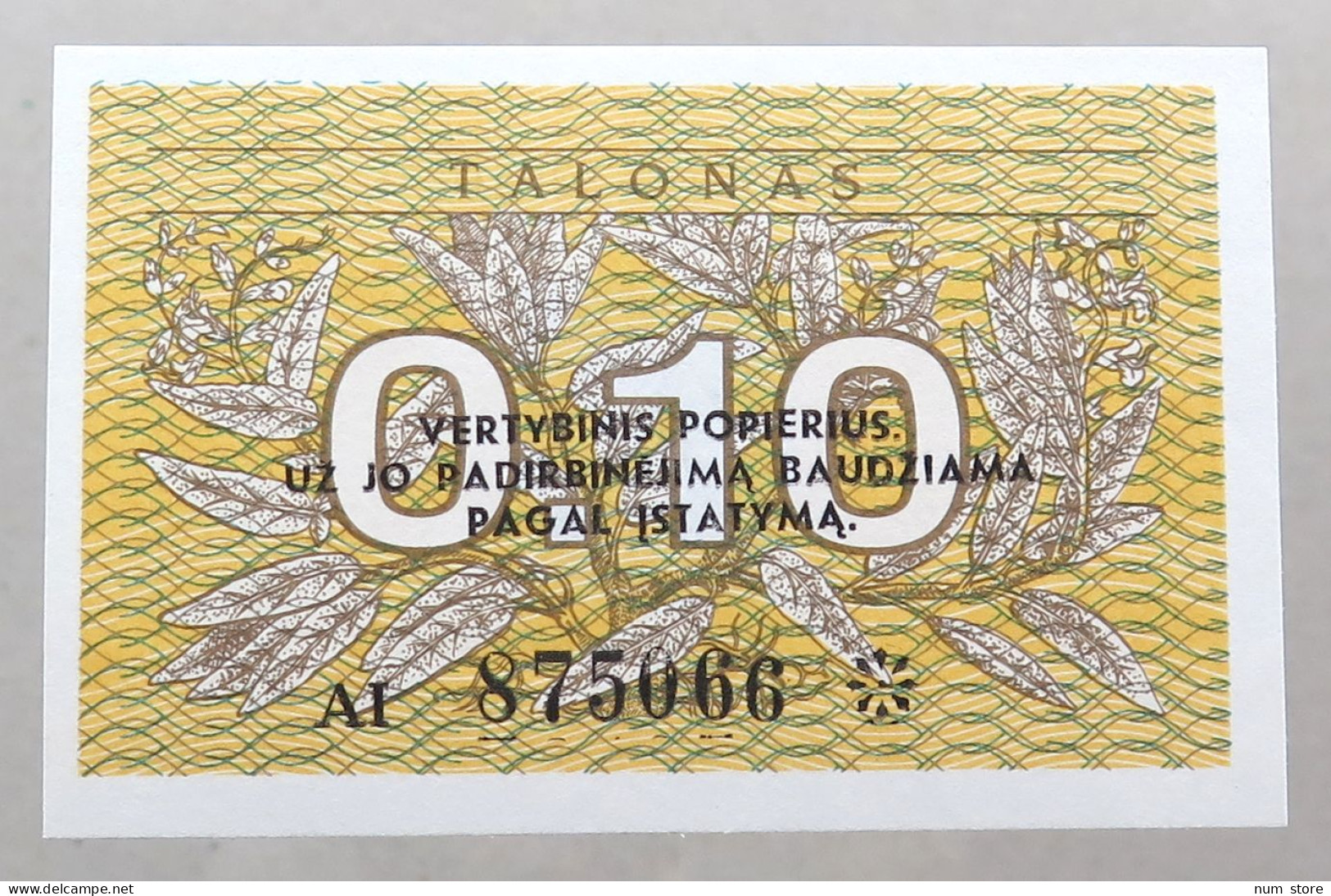 LITHUANIA 0.1 TALONAS 1991 TOP #alb050 0663 - Lituania