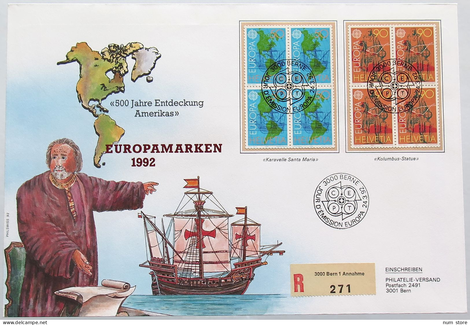 SWITZERLAND STAMPS, STATIONERY EUROPEMARKEN 1992 #alb006 0045 - Switzerland