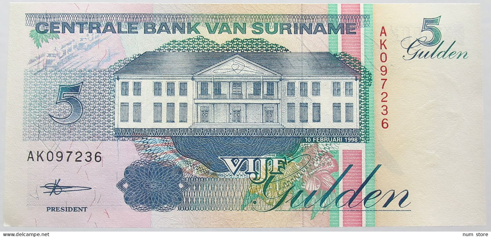 SURINAME 5 GULDEN 1998 #alb017 0015 - Suriname