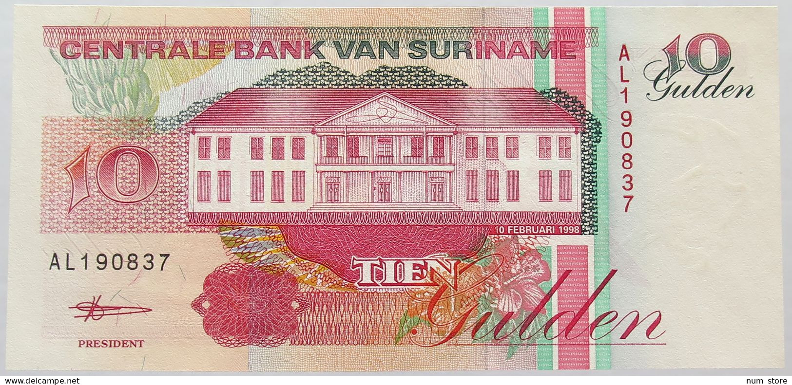 SURINAME 10 GULDEN TOP #alb017 0003 - Surinam