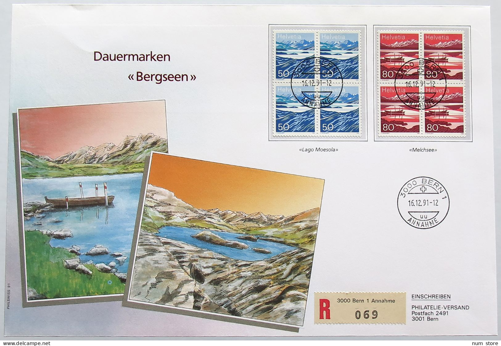 SWITZERLAND STAMPS, STATIONERY DAUERMARKEN BERGSEEN 1991 #alb006 0049 - Switzerland