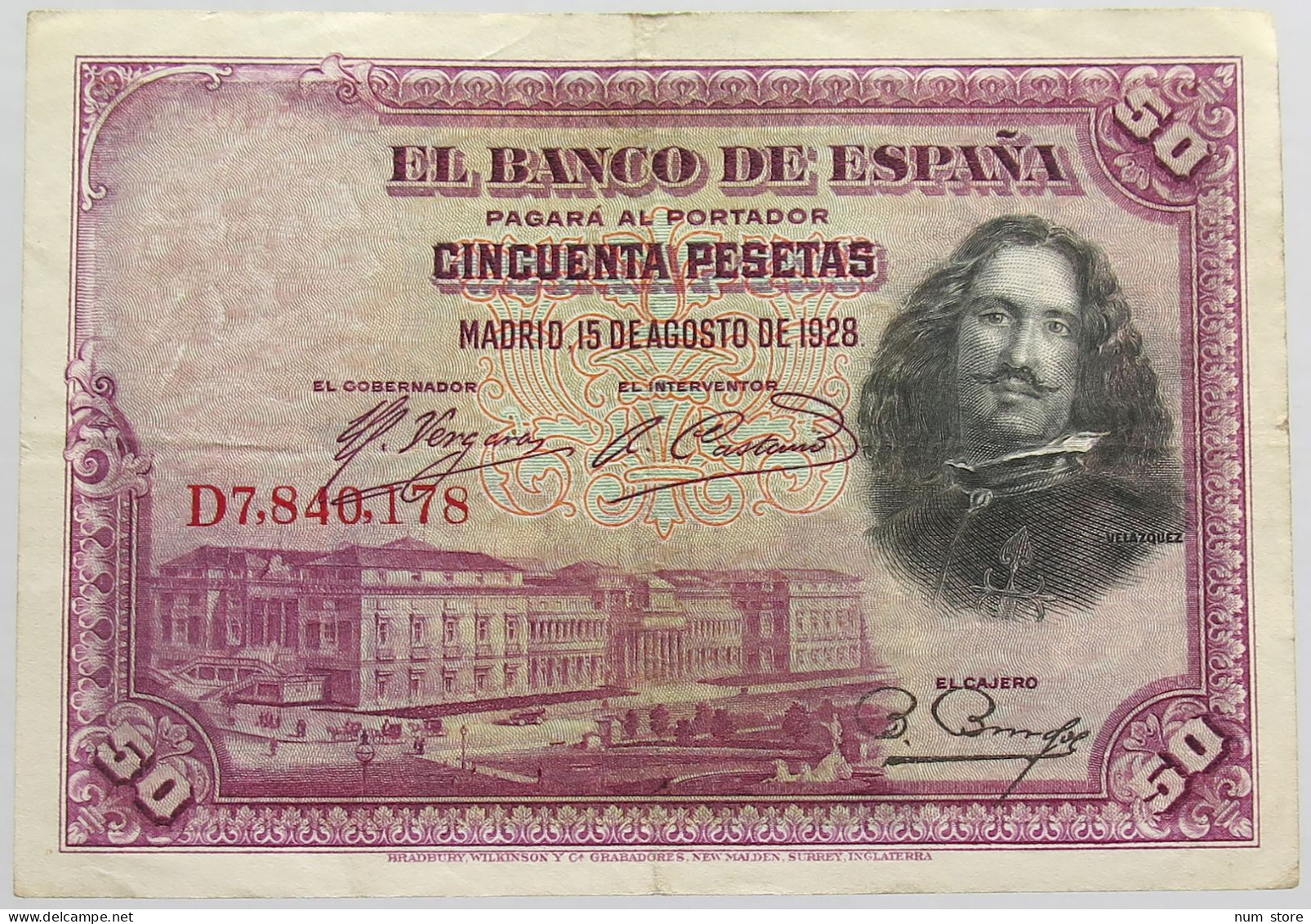 SPAIN 50 PESETAS 1928 #alb018 0265 - 50 Pesetas