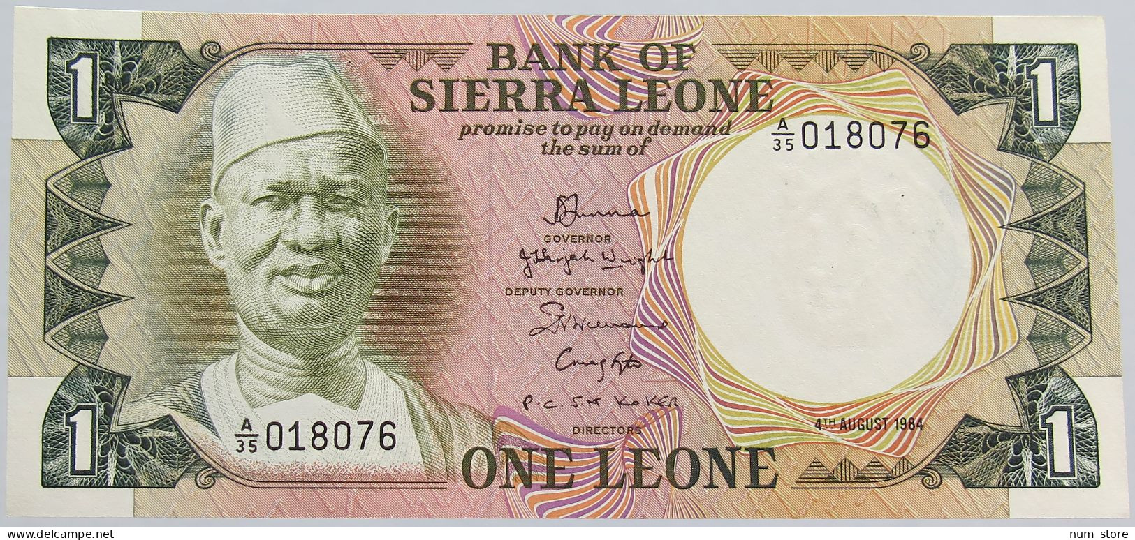 SIERRA LEONE 1 LEONE 1984 UNC #alb018 0011 - Sierra Leone