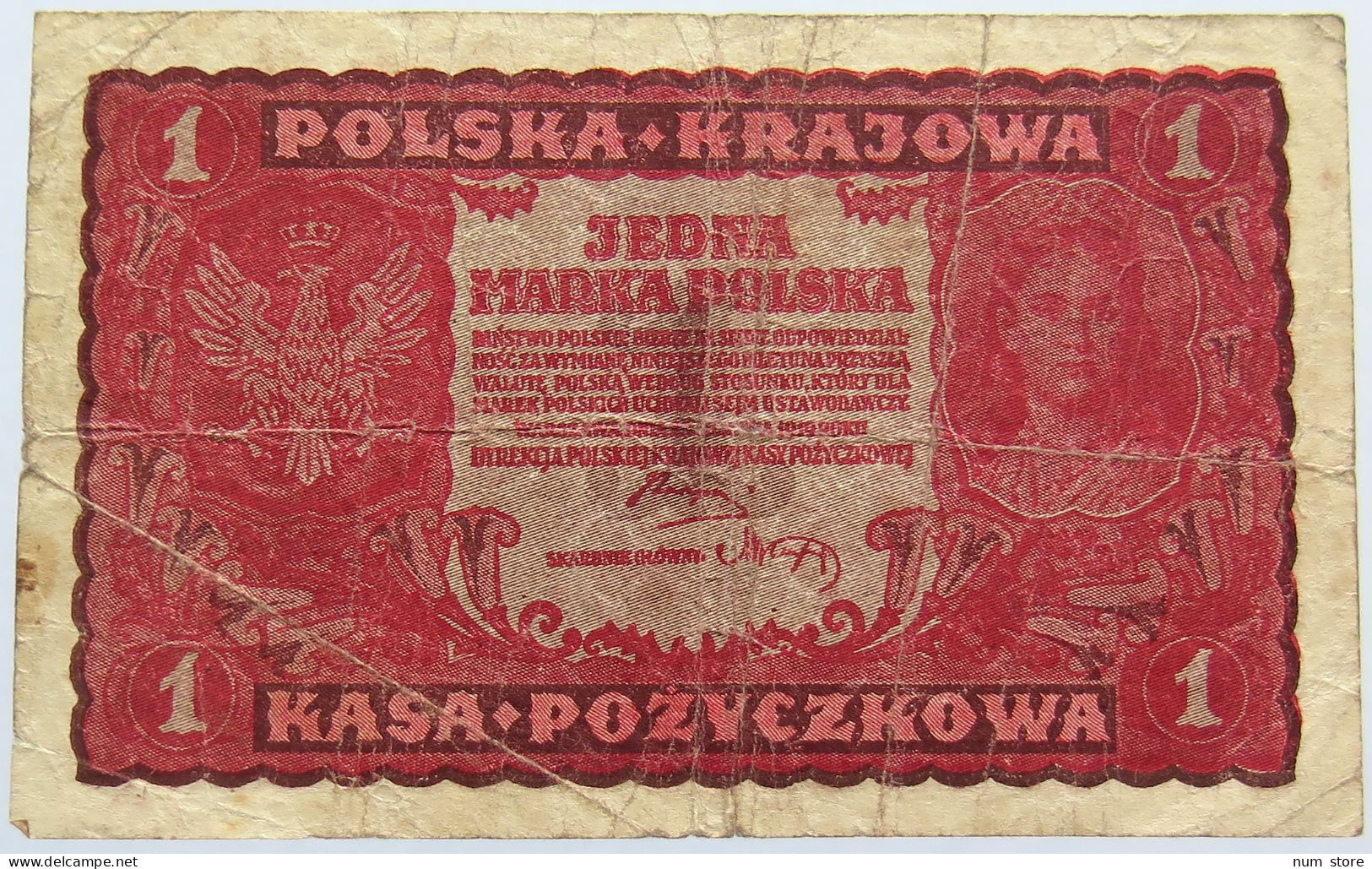 POLAND 1 MARK 1919 #alb004 0359 - Pologne