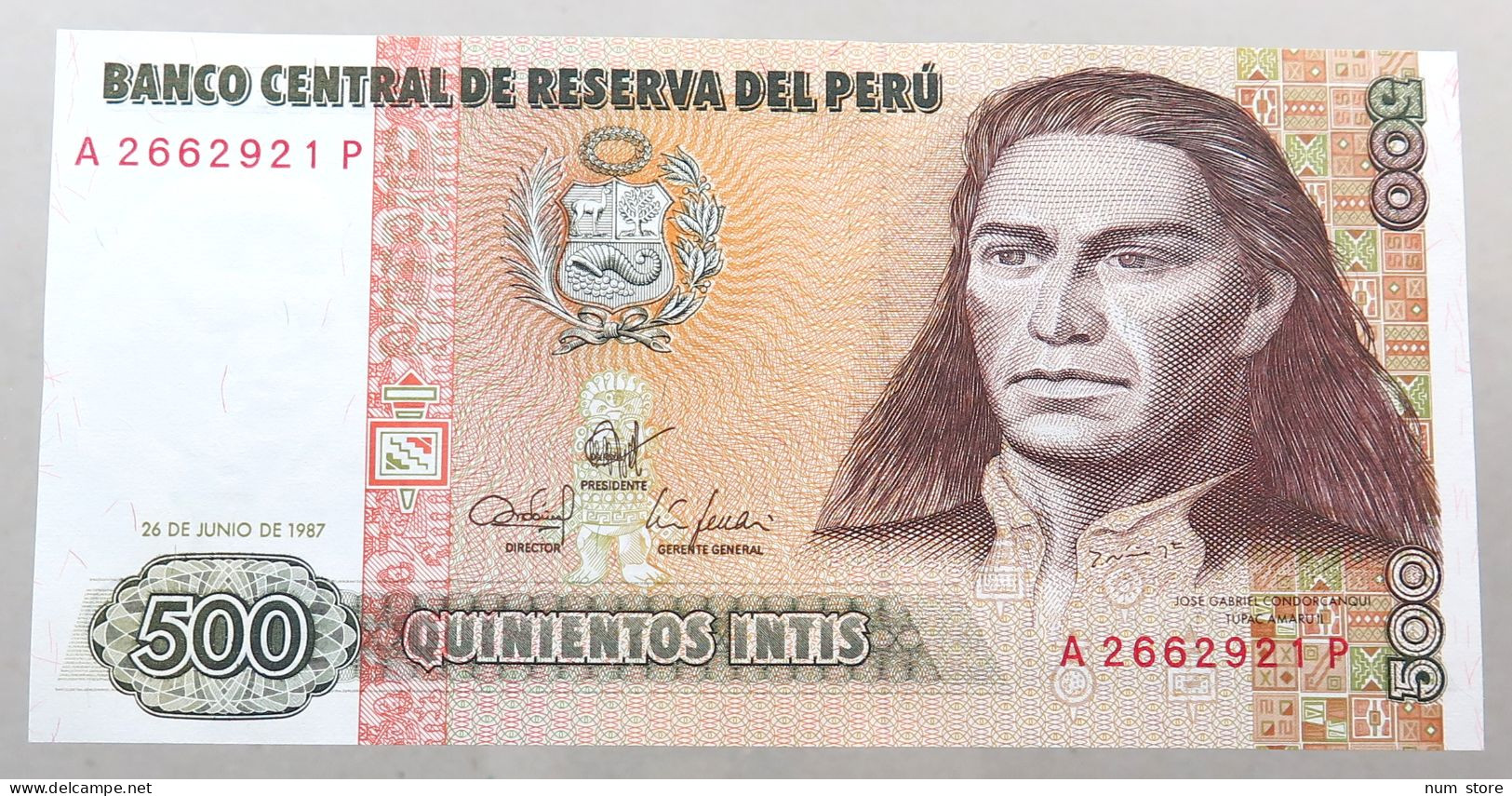 PERU 500 INTIS 1987 TOP #alb049 0757 - Peru