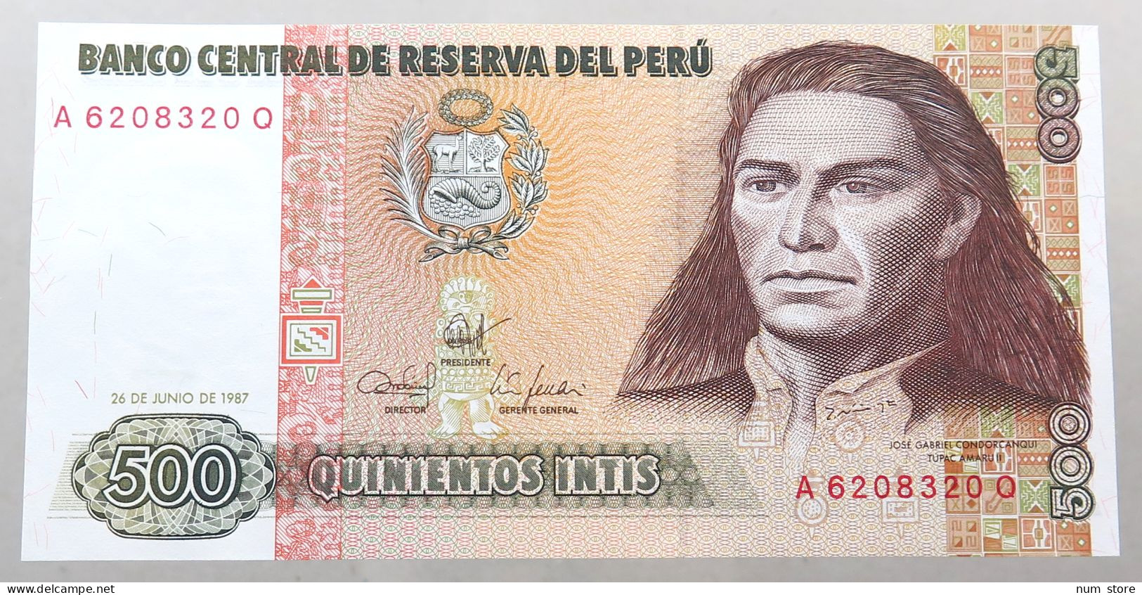 PERU 500 INTIS 1987 TOP #alb049 0745 - Peru