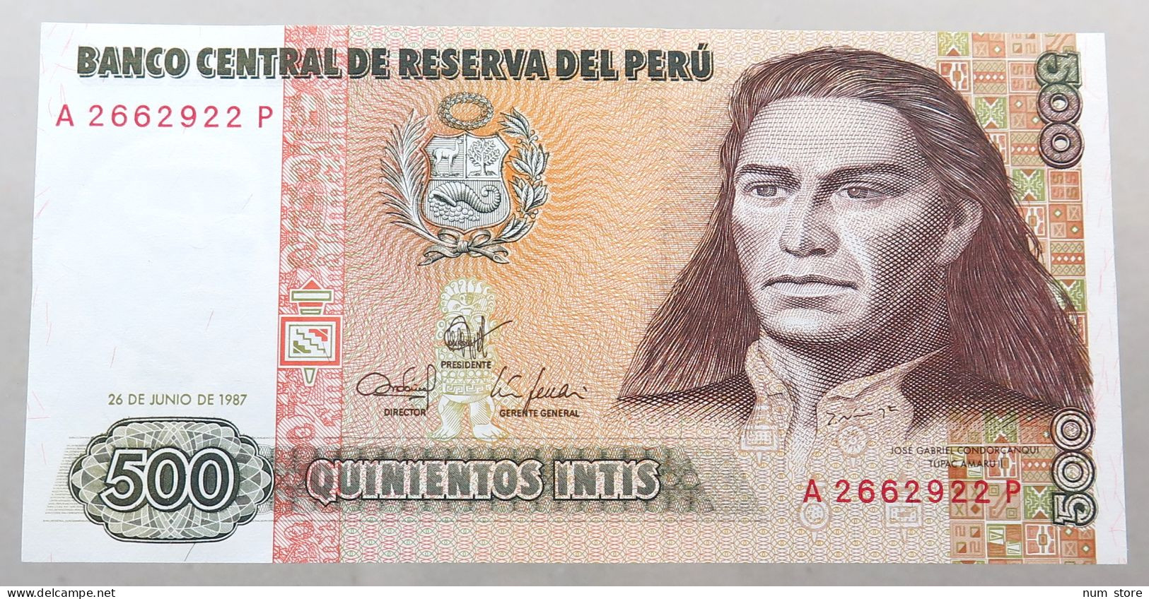 PERU 500 INTIS 1987 TOP #alb049 0733 - Peru