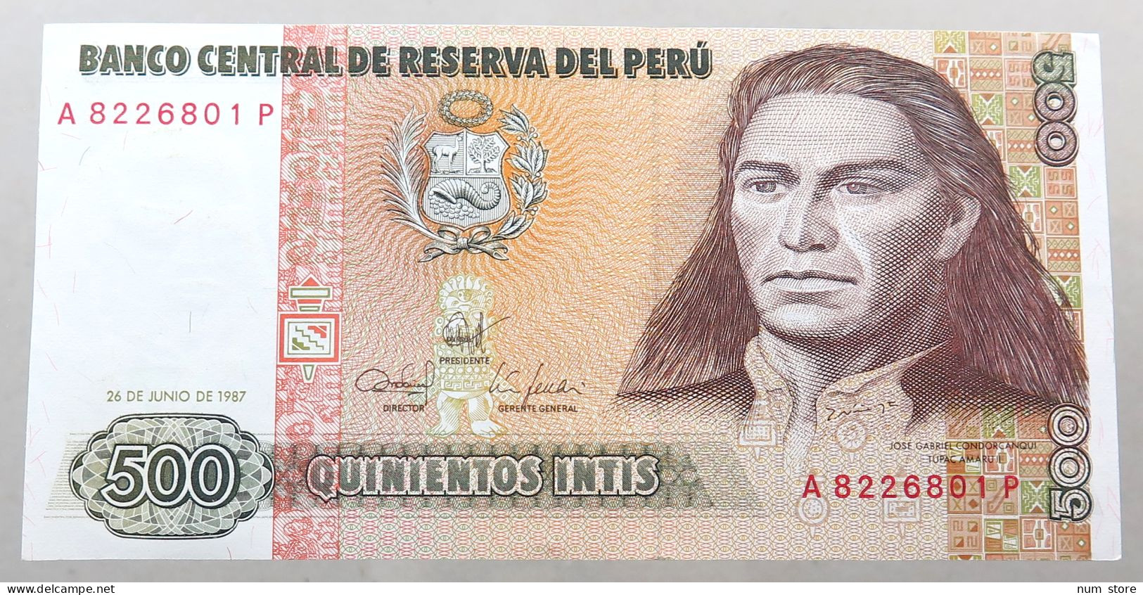 PERU 500 INTIS 1987 TOP #alb049 0743 - Peru