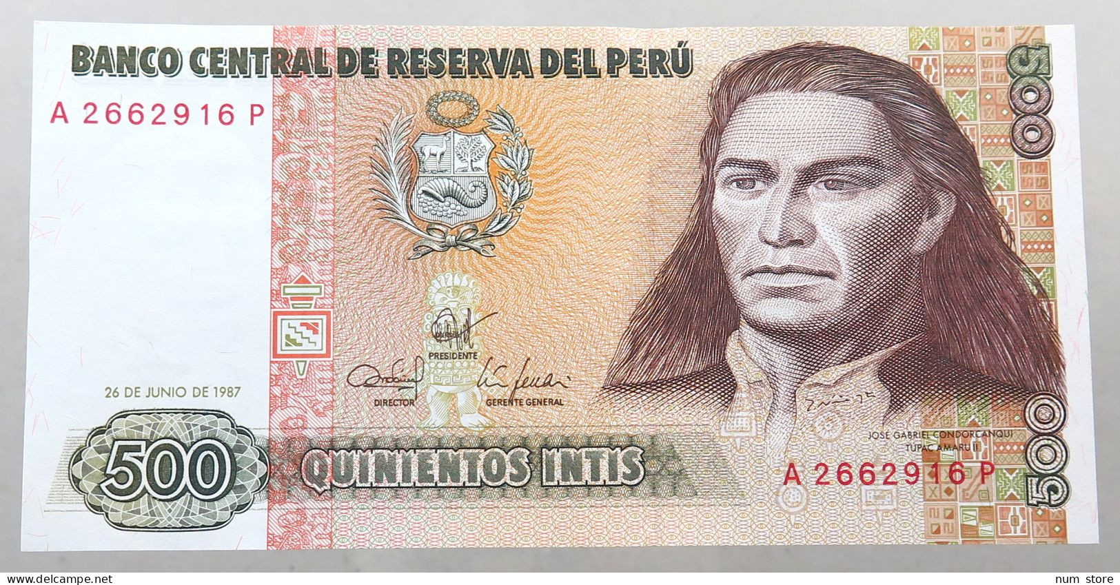 PERU 500 INTIS 1987 TOP #alb049 0737 - Peru