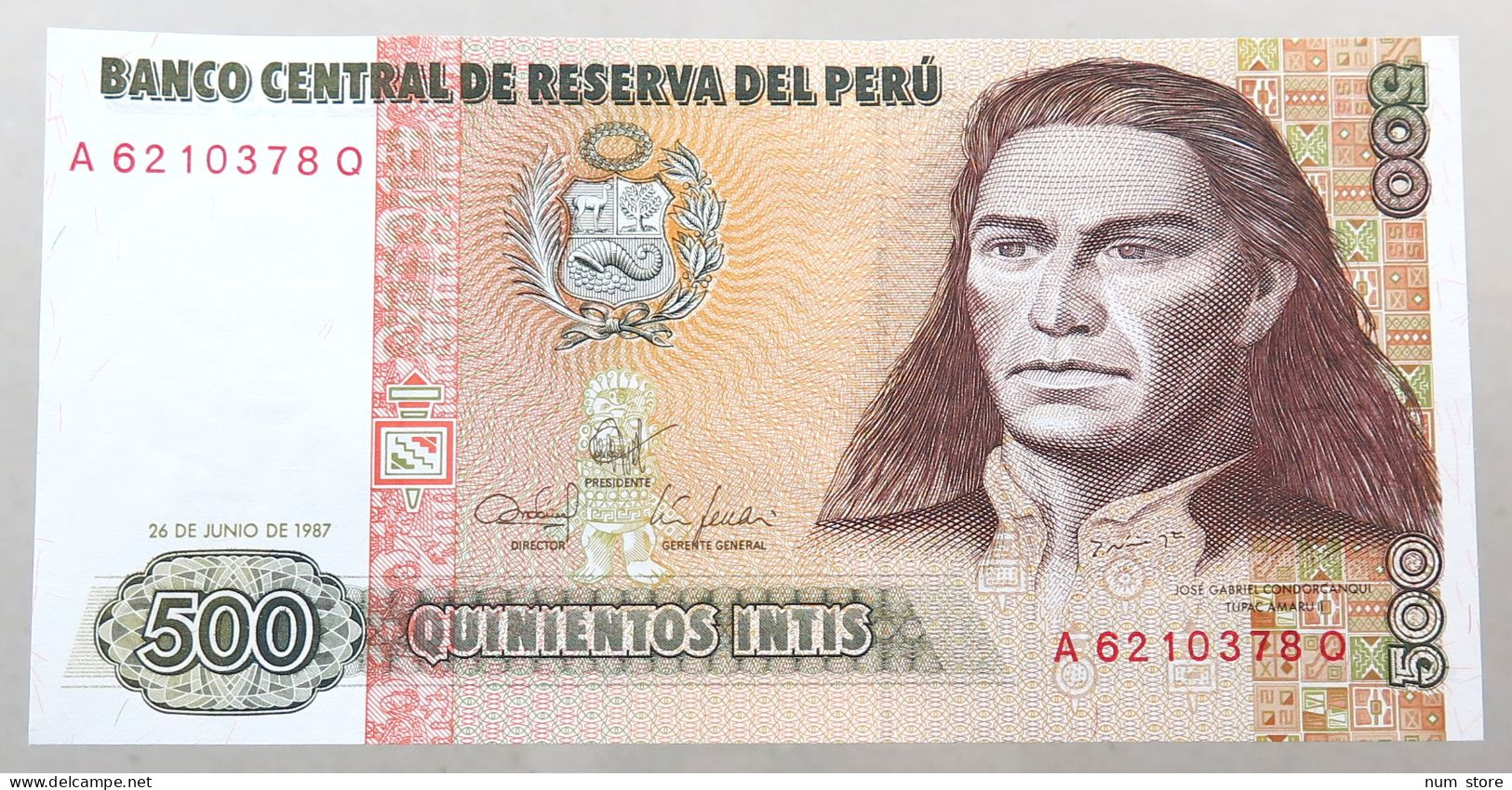 PERU 500 INTIS 1987 TOP #alb049 0713 - Peru