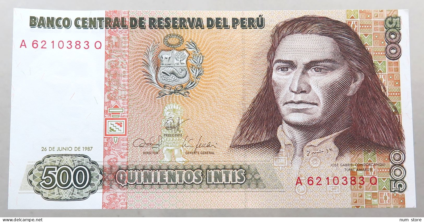 PERU 500 INTIS 1987 TOP #alb049 0723 - Peru