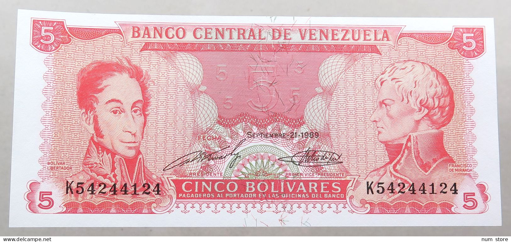 VENEZUELA 5 BOLIVARES 1989 TOP #alb051 1755 - Venezuela