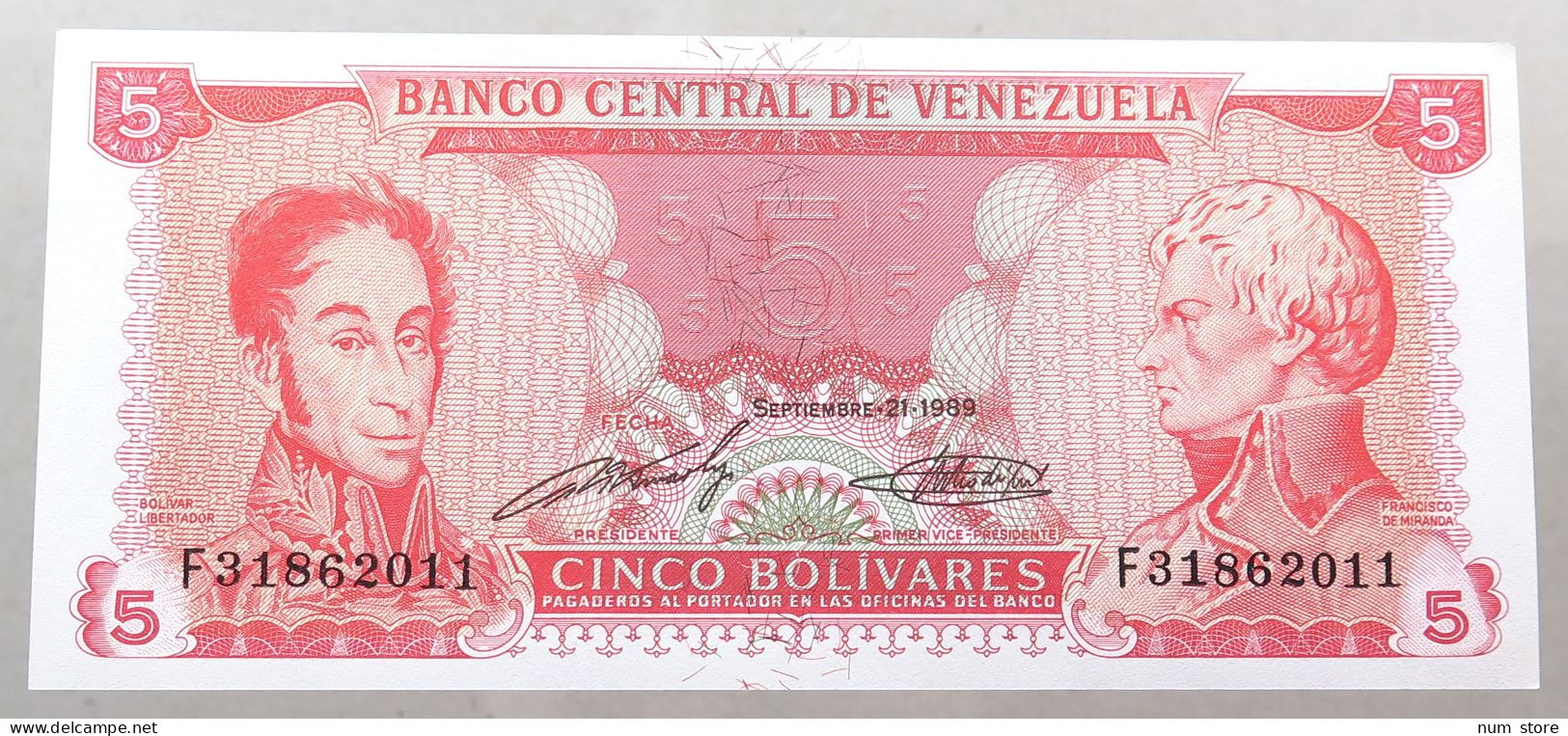 VENEZUELA 5 BOLIVARES 1989 TOP #alb049 1337 - Venezuela