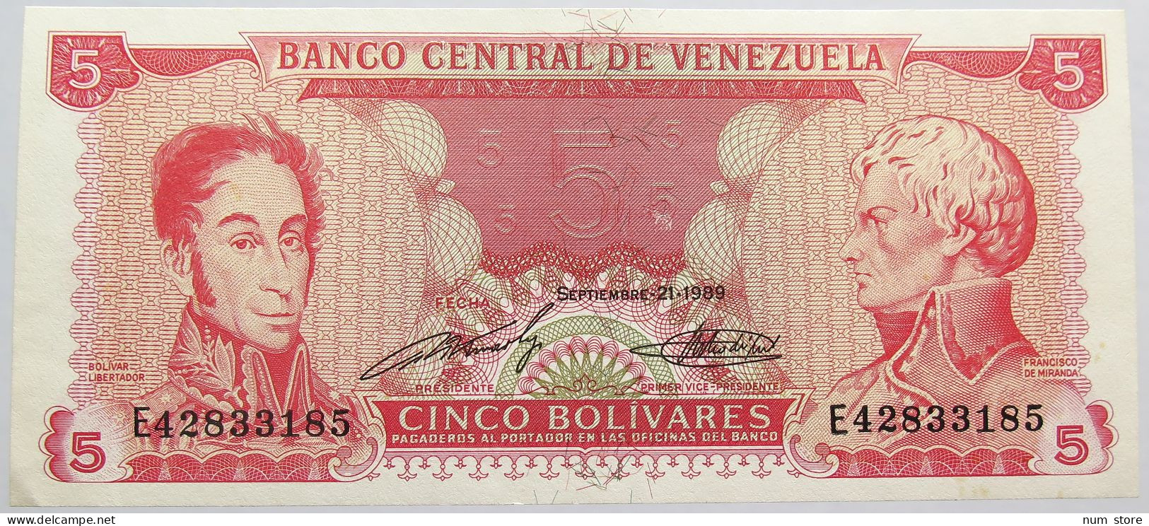 VENEZUELA 5 BOLIVARES 1989 TOP #alb013 0325 - Venezuela