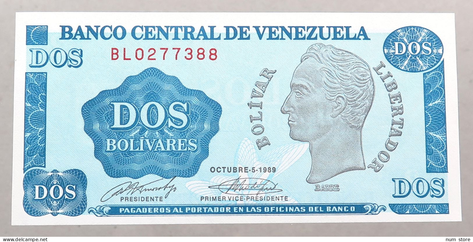 VENEZUELA 2 BOLIVARES 1989 TOP #alb051 0455 - Venezuela