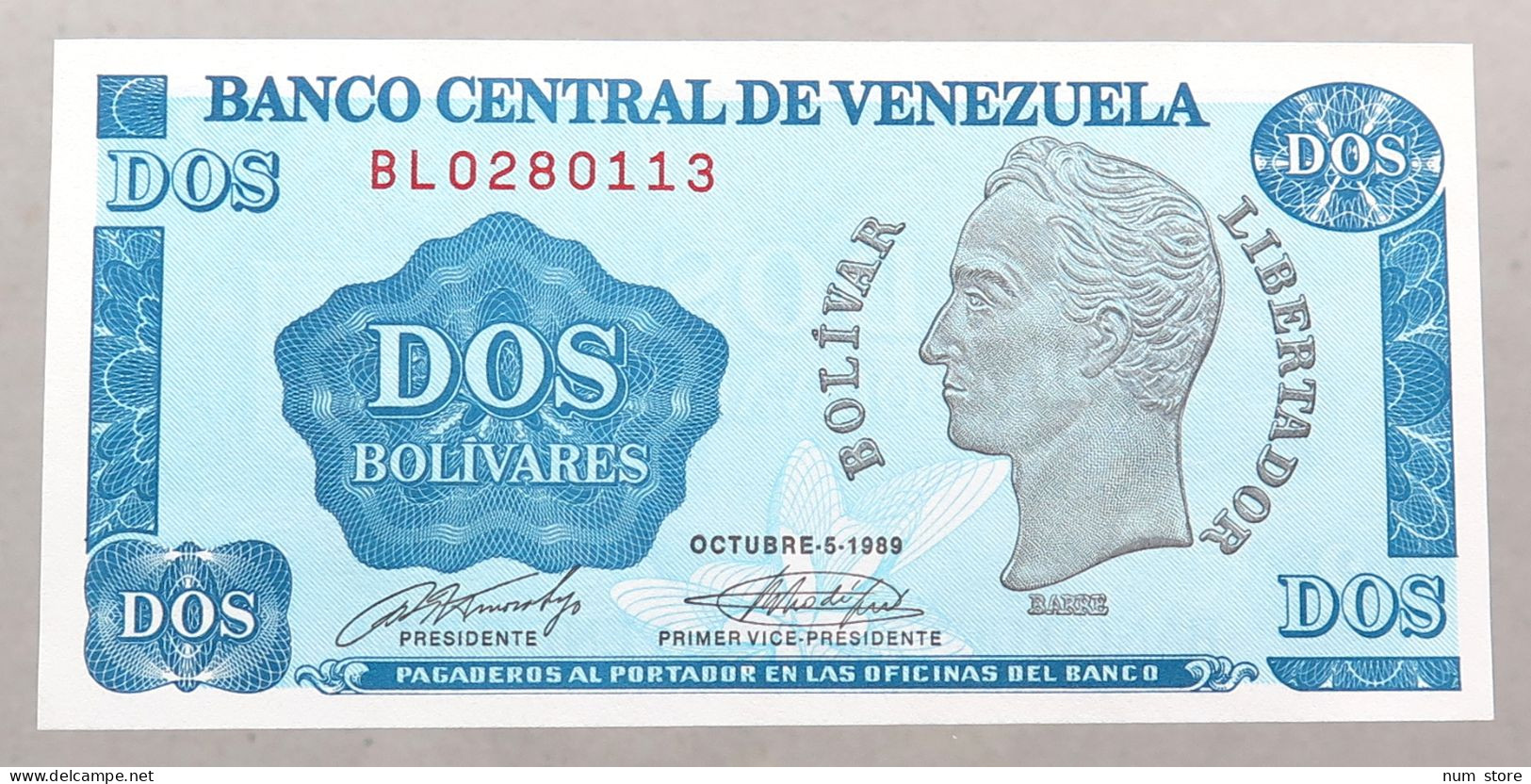 VENEZUELA 2 BOLIVARES 1989 TOP #alb051 0451 - Venezuela