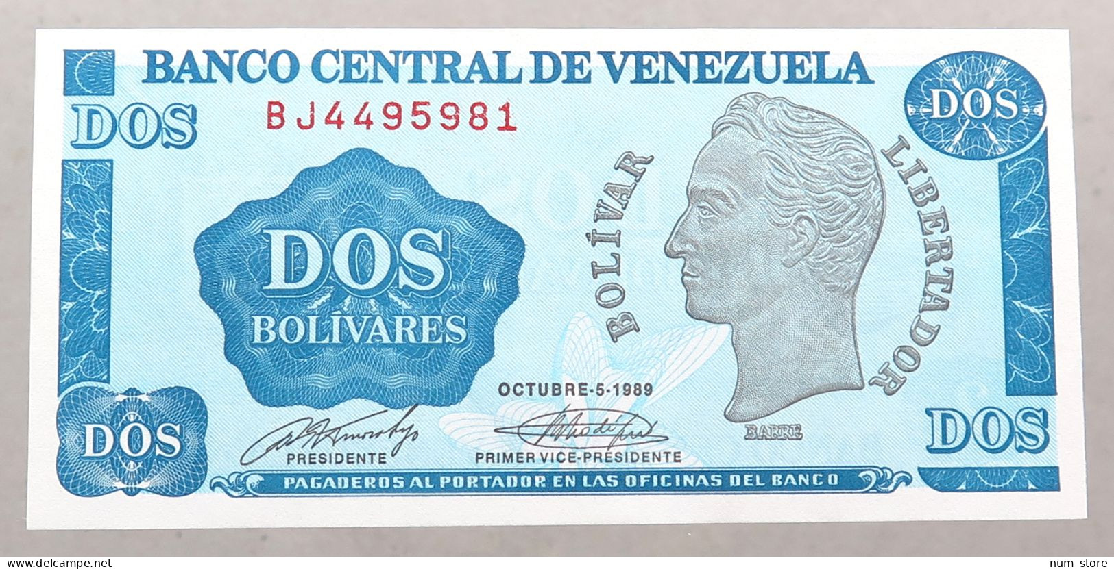 VENEZUELA 2 BOLIVARES 1989 TOP #alb051 0453 - Venezuela