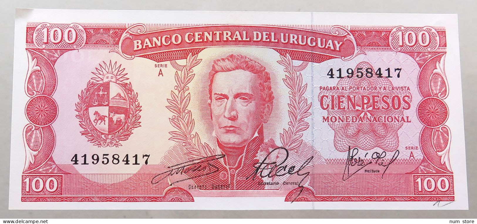 URUGUAY 100 PESOS 1967 TOP #alb049 1313 - Uruguay