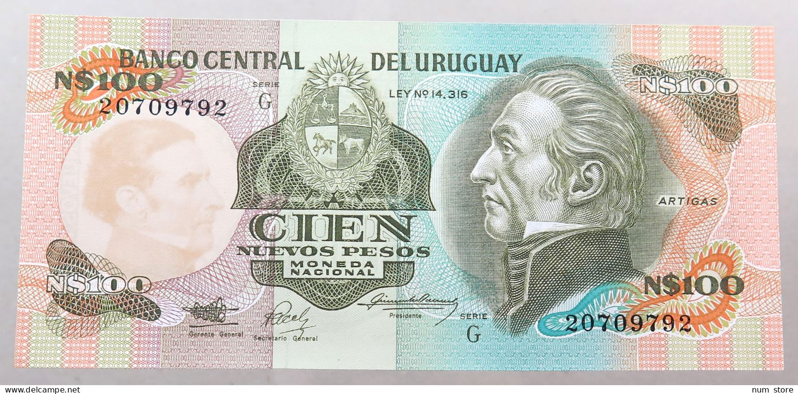 URUGUAY 100 PESOS 1975 TOP #alb049 1325 - Uruguay