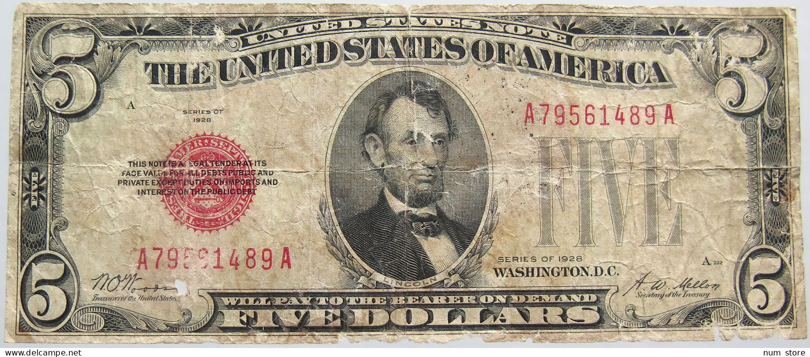 UNITED STATES 5 DOLLARS 1928 #alb011 0063 - Biljetten Van De Verenigde Staten (1928-1953)